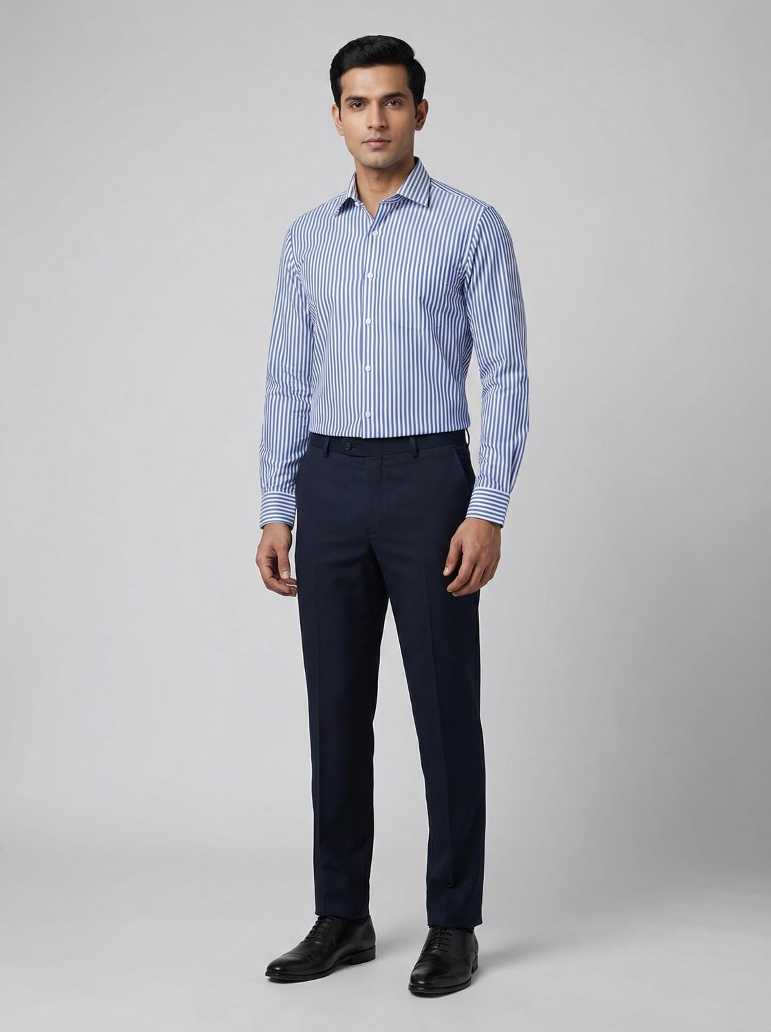 Formal Fit Blue & White Stripe Corporate Shirt