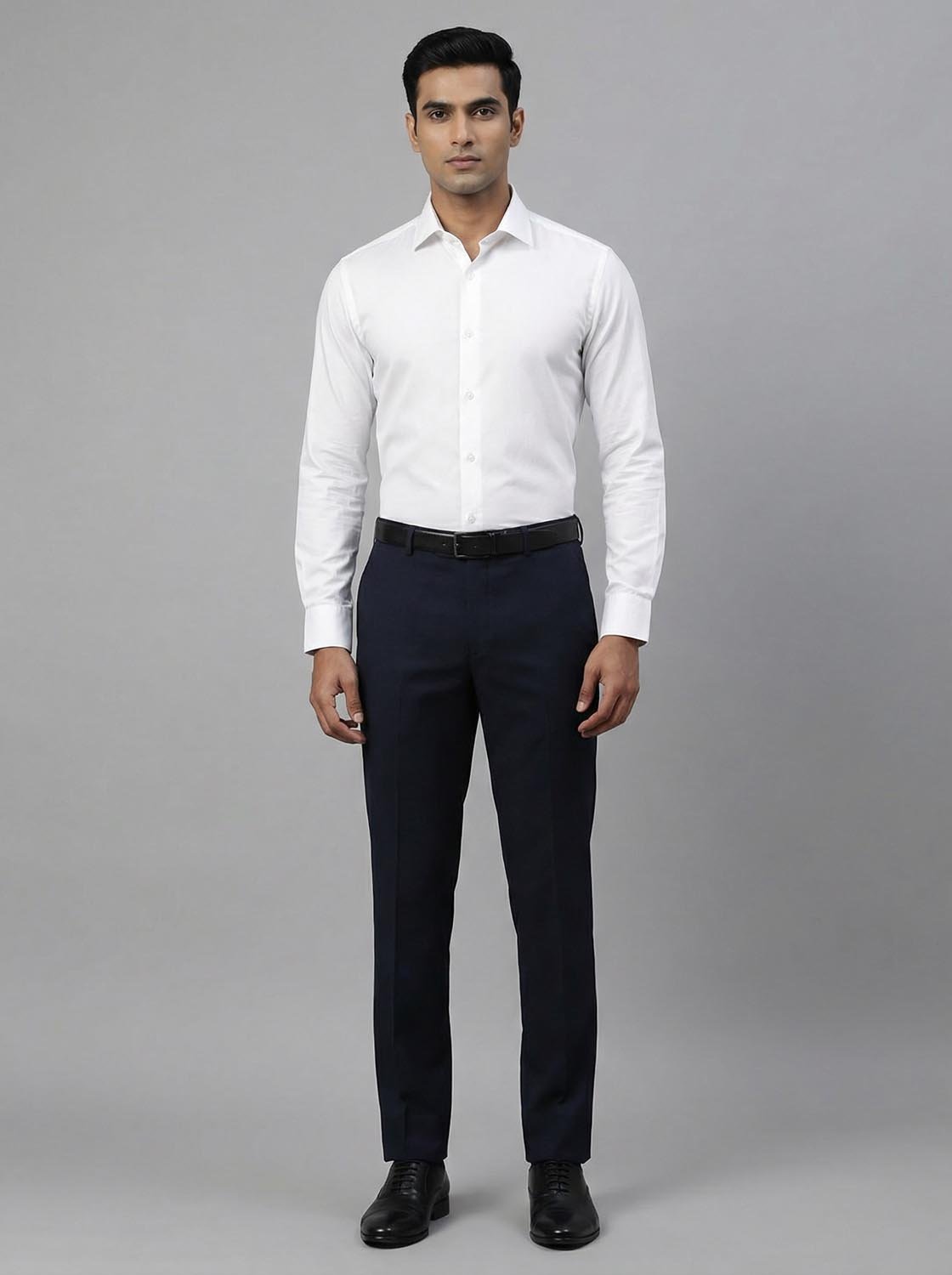 Slim Fit Solid Corporate White Shirt