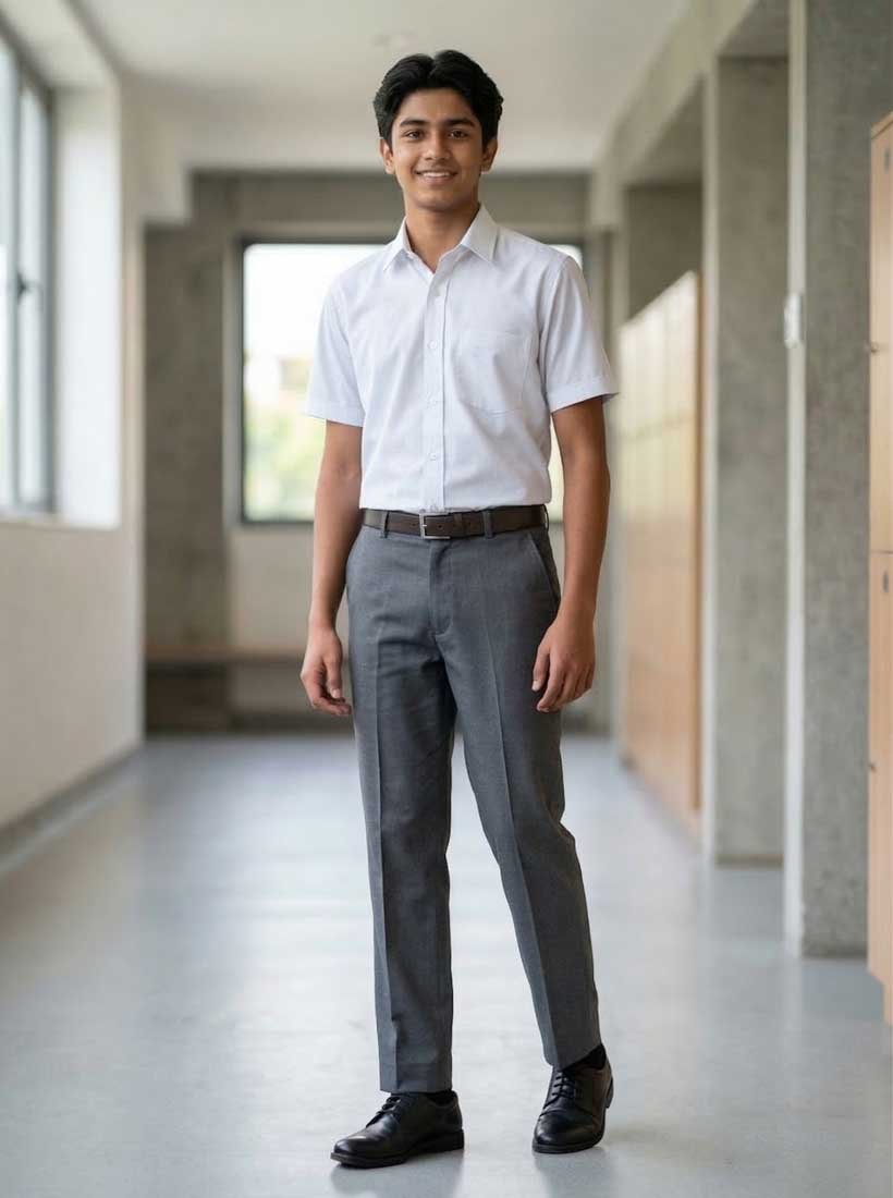 Grey School Uniform Full Pant