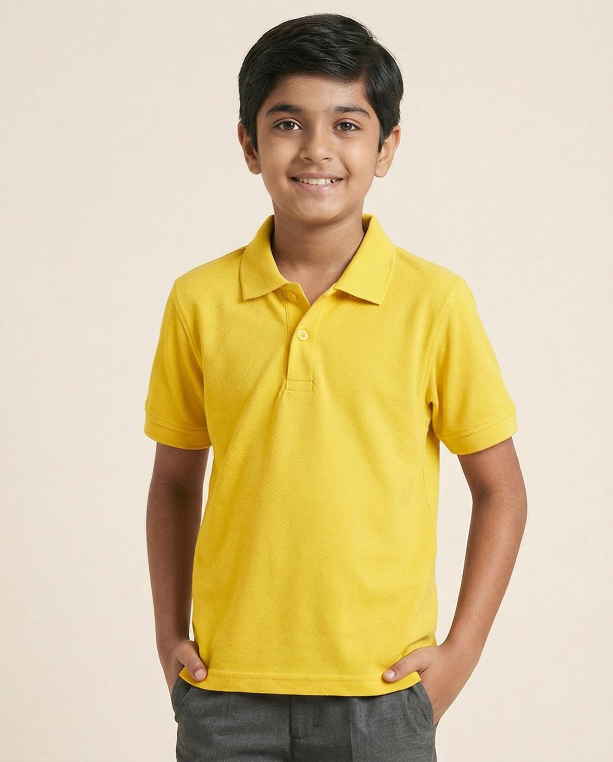 Yellow School Uniform Polo T-Shirt