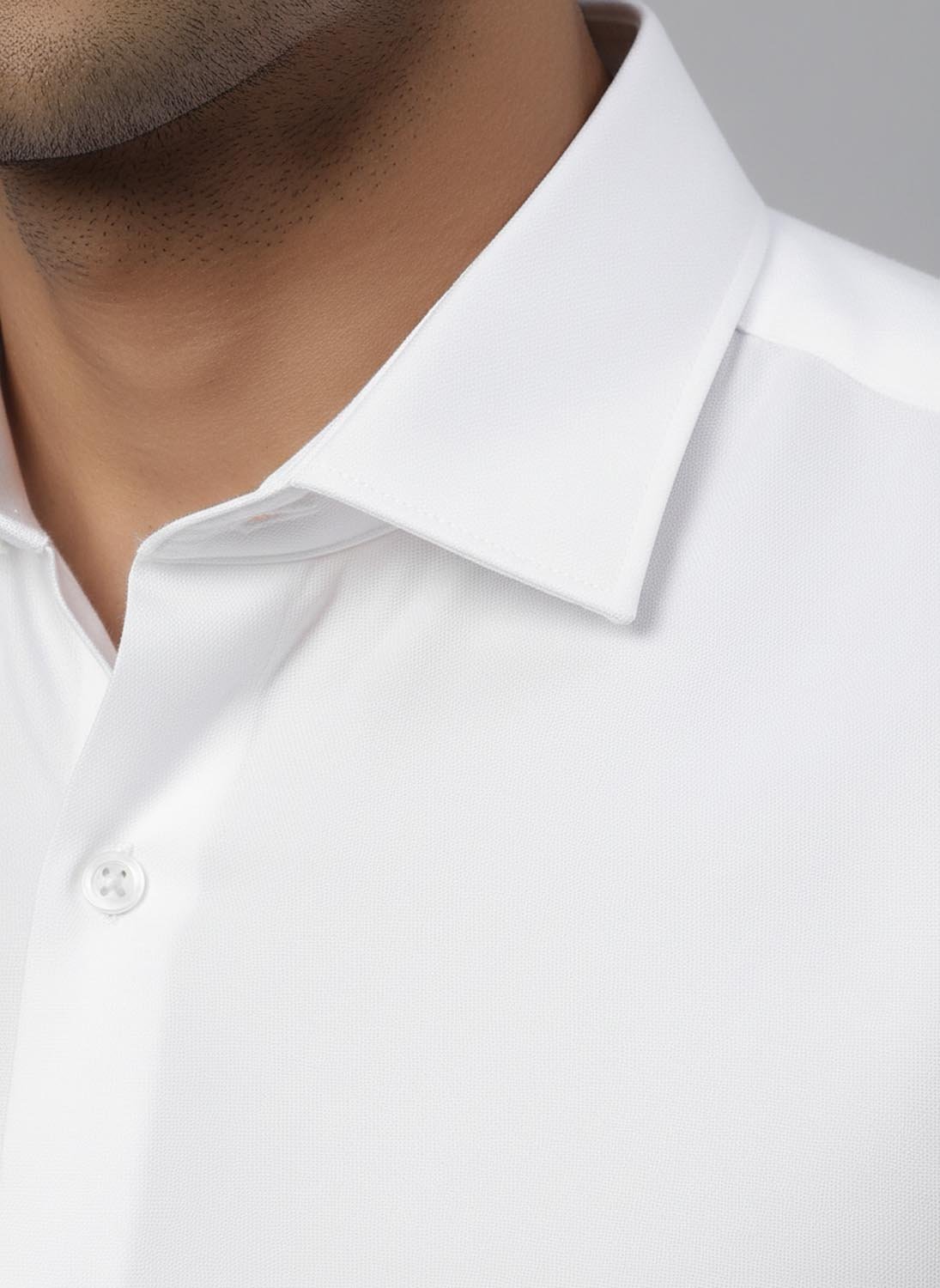 Slim Fit Solid Corporate White Shirt