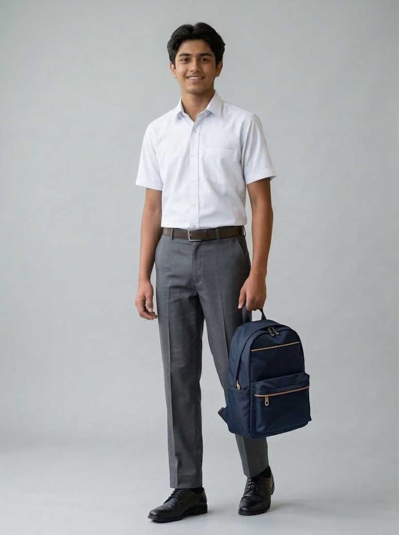 Grey School Uniform Full Pant