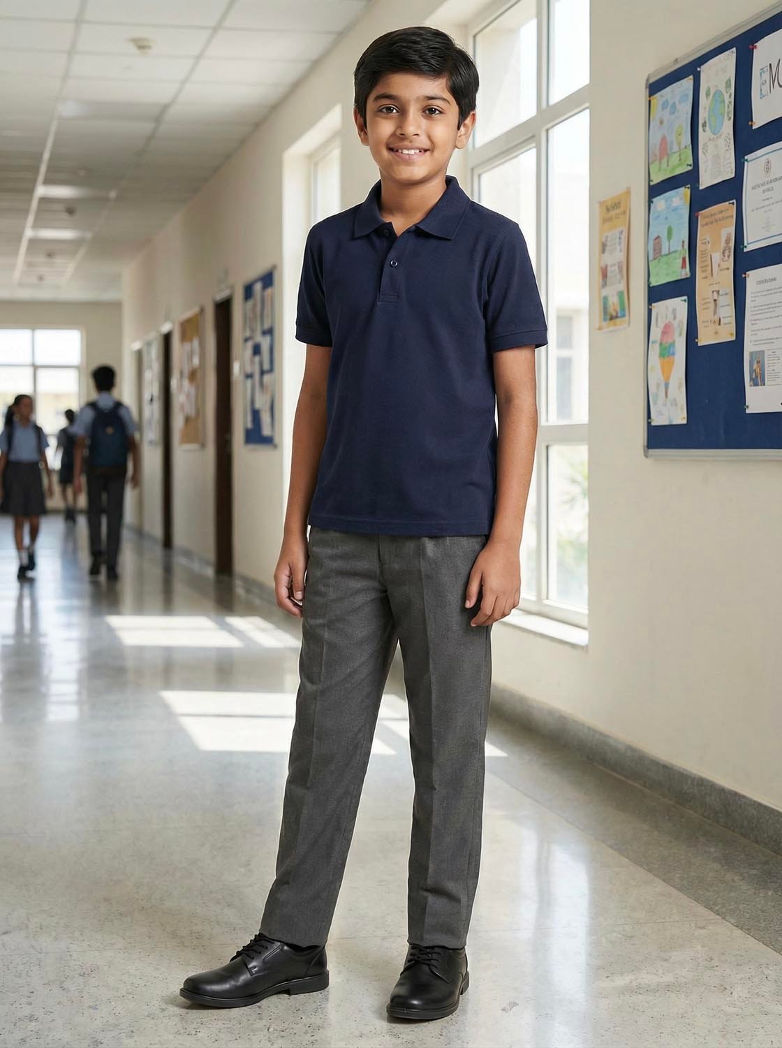 Navy Blue School Uniform Polo T-Shirt