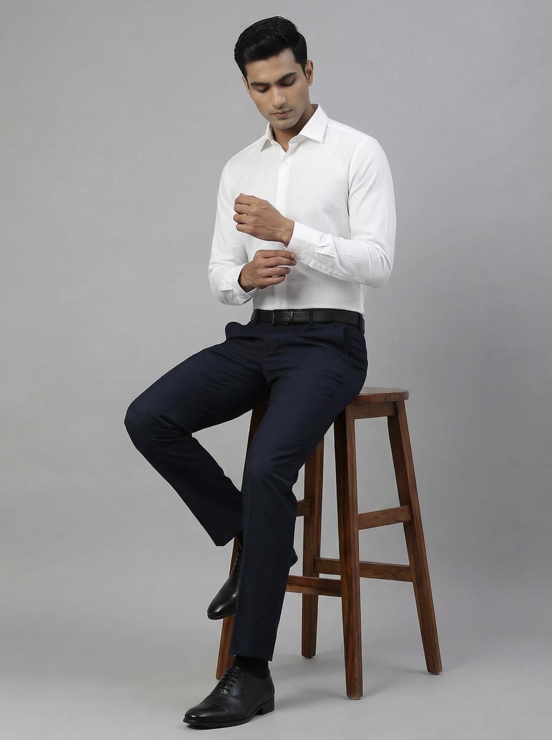 Slim Fit Solid Corporate White Shirt
