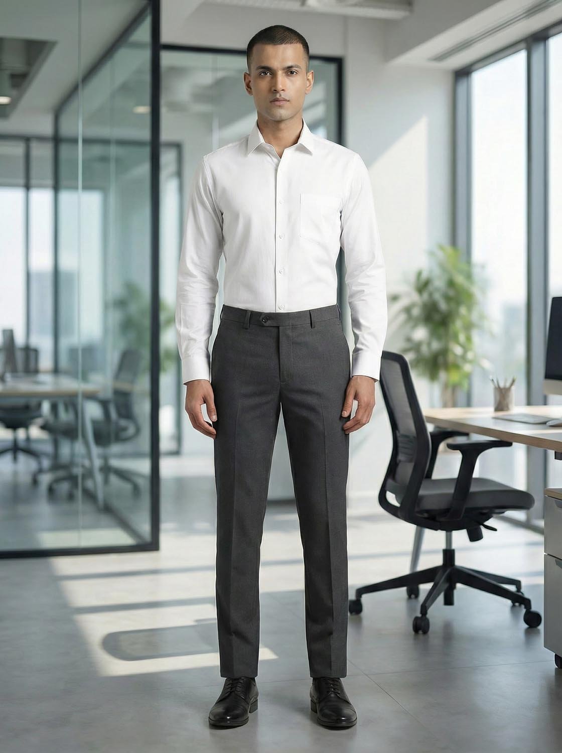 Men’s Premium Charcoal Grey Formal Trousers