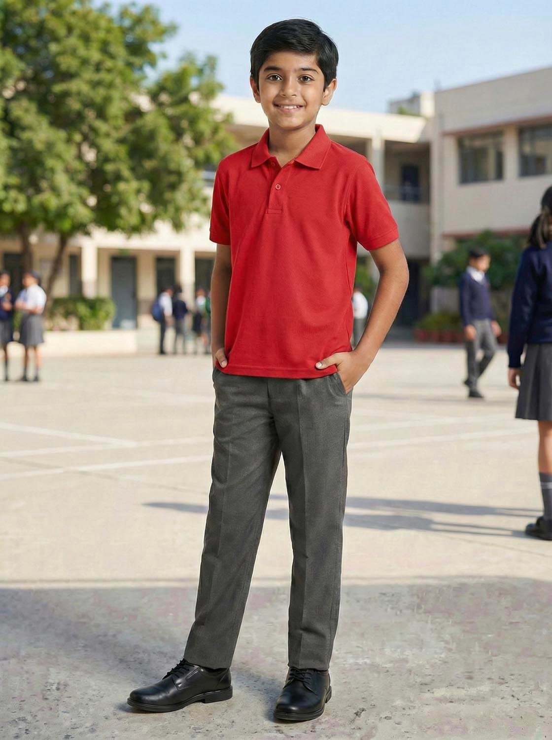 Red School Uniform Polo T-Shirt