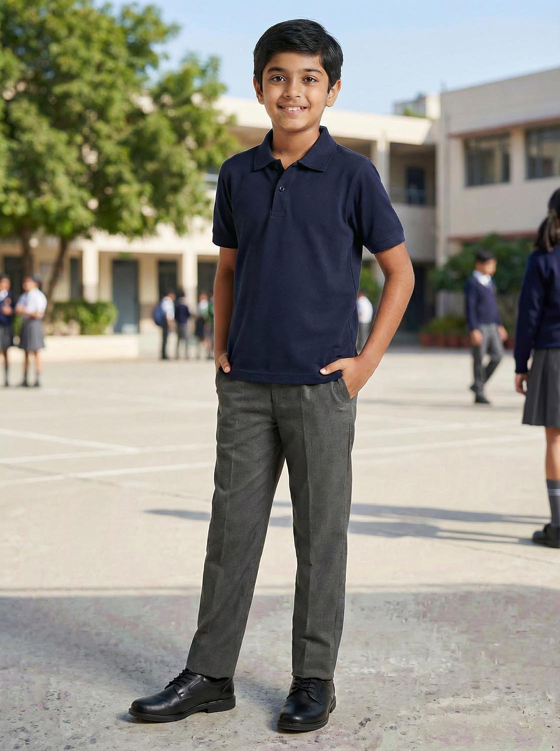 Navy Blue School Uniform Polo T-Shirt