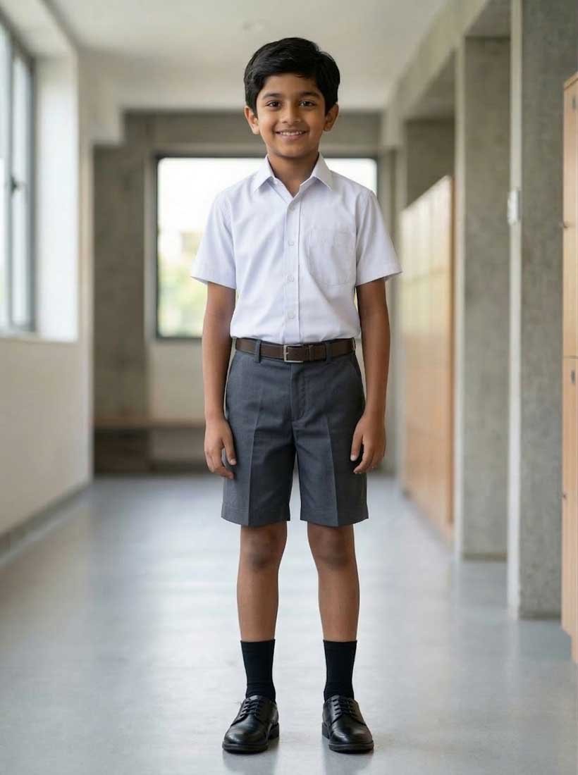 Grey School Uniform Half Pant