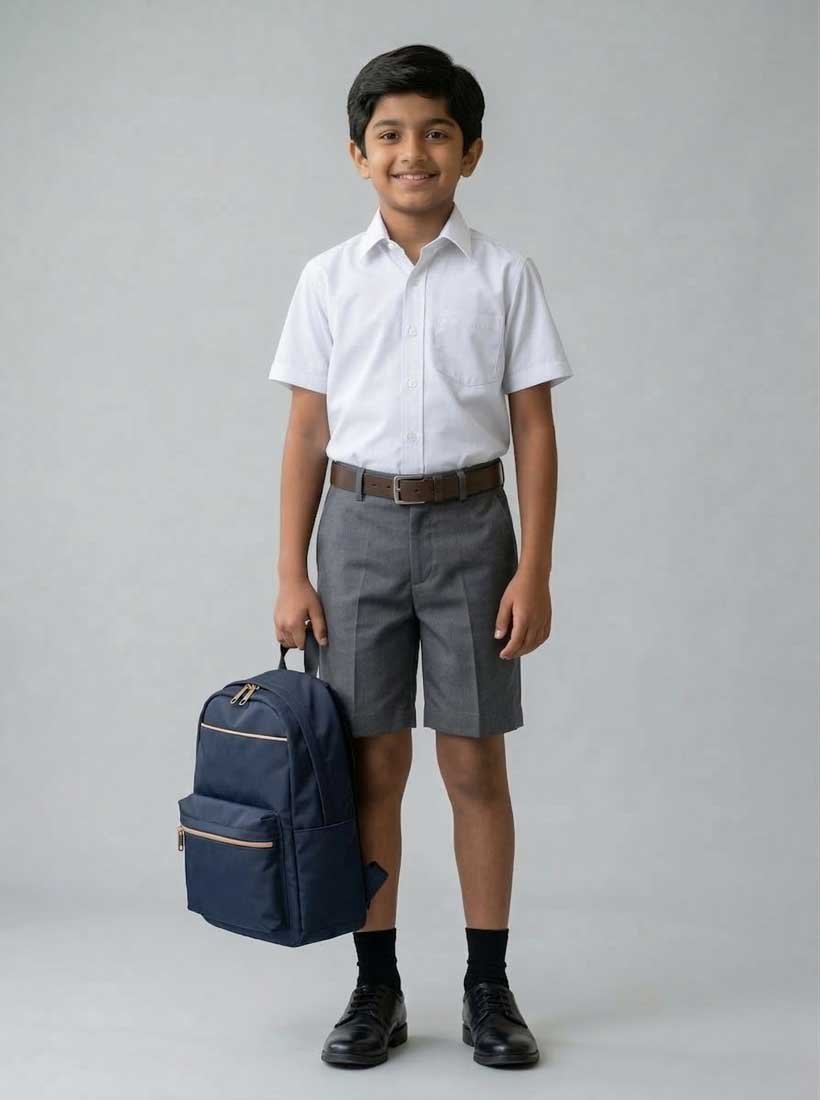 Grey School Uniform Half Pant